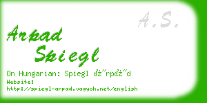 arpad spiegl business card